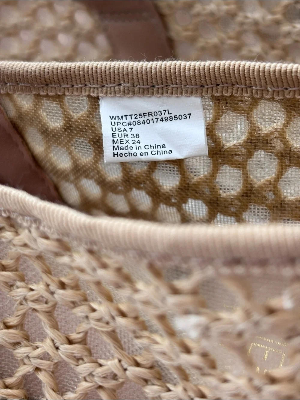 Time and Tru Raffia Espadrille Mary Jane Flats Womens 7 Memory Foam NWT